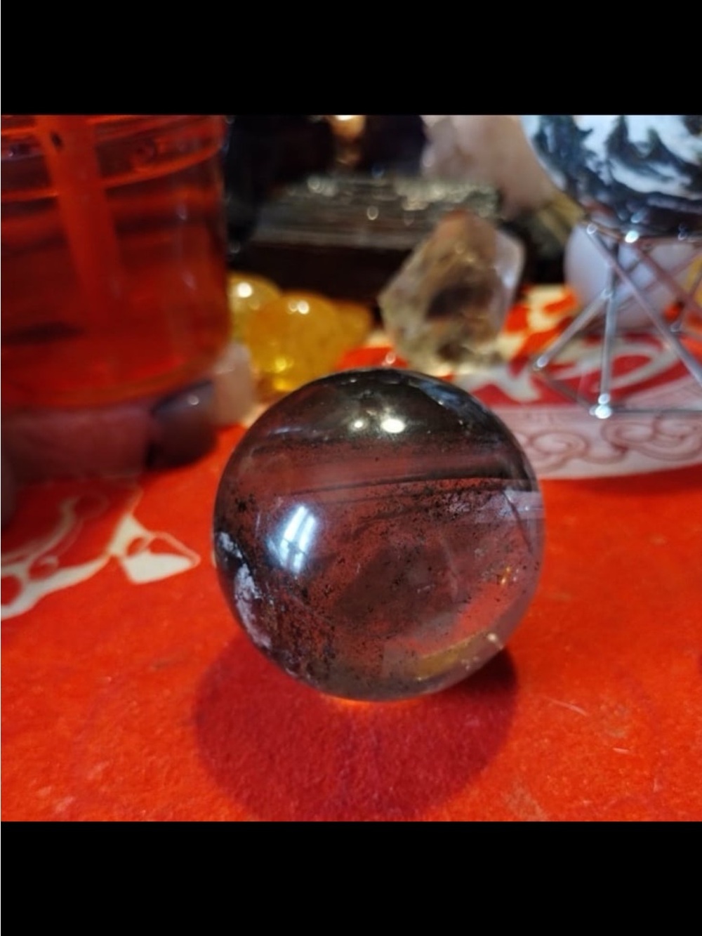 Green Garden Quartz Sphere HQ with chlorophyll - Picture 4 of 9